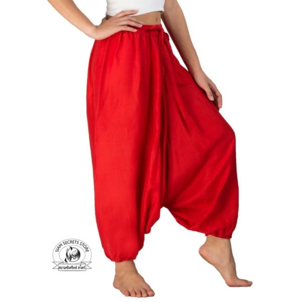 baggy harem pants mens womens red side