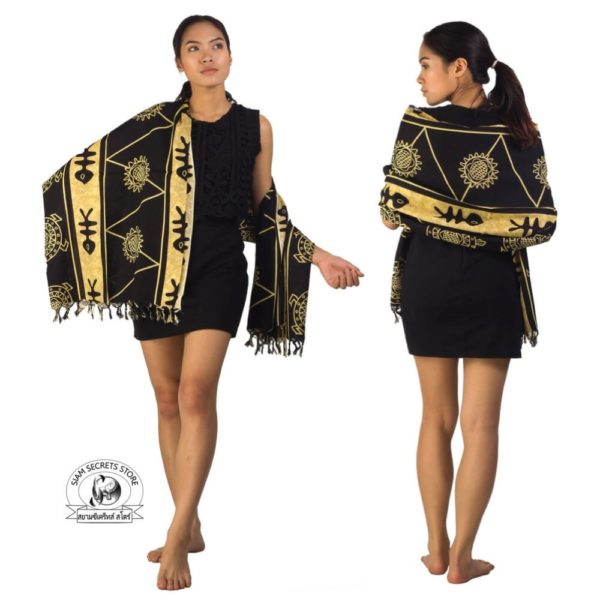 Batik Style Cotton Sarong Fabric - Cream and Black 2.3 mt – Pallu