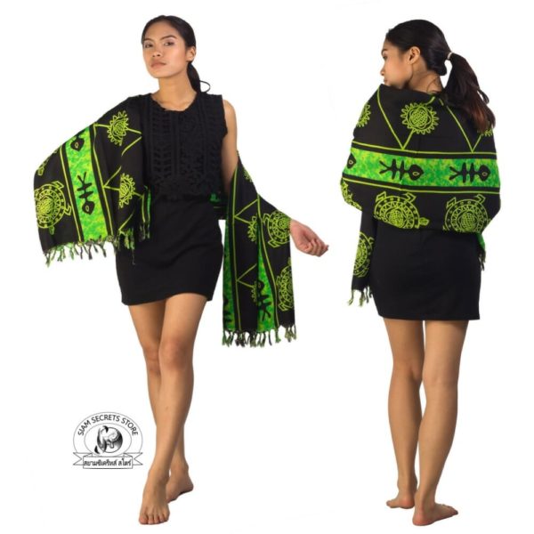 Green Batik Style Scarf or shawl