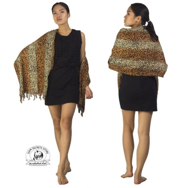animal print sarong Coffee & Cream Cat Print Sarong shawl