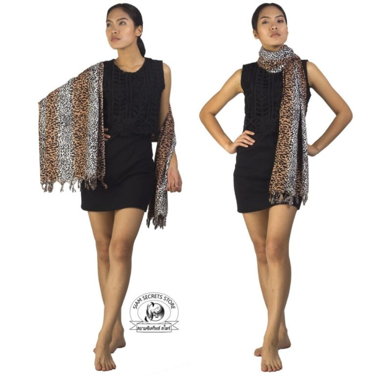 coffee & white leopard print sarong