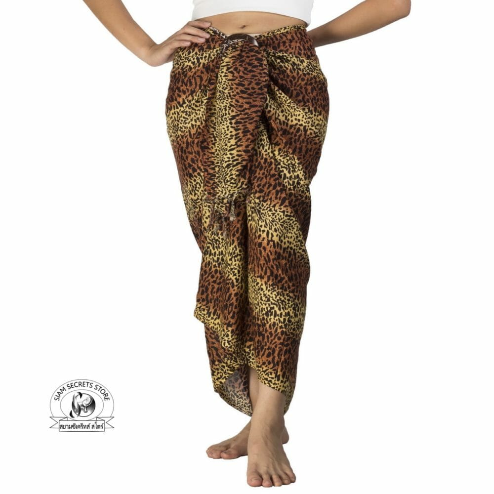 Large Animal Print Sarong 2-Tone Big Cat Design Wrap Pareo
