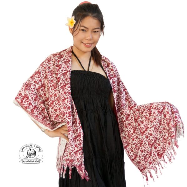 maroon sarong scarf or shawl