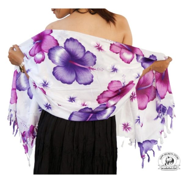 purple floral sarong scarf