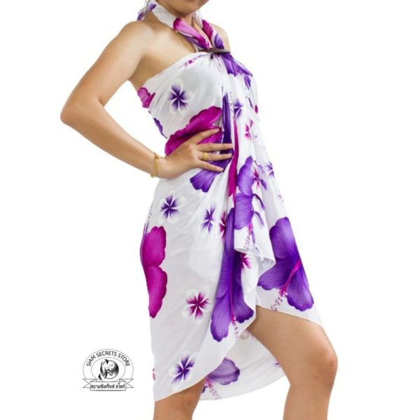 purple floral sarong side