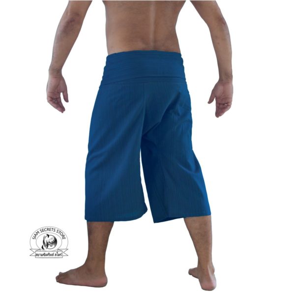 Blue Thai Fisherman Pants Mens Capri Side