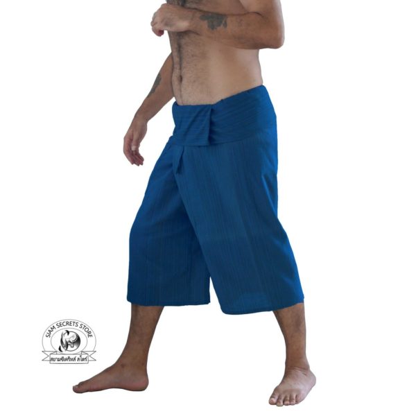 Blue Thai Fisherman Pants Mens Capri side