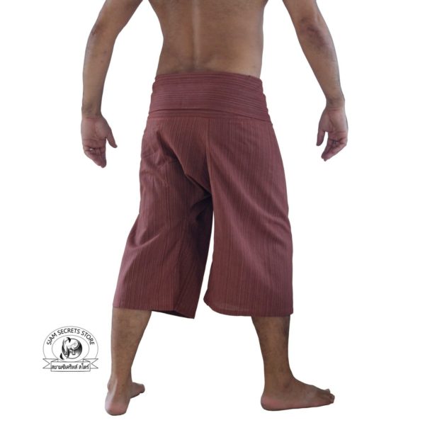 Brick Red Thai Fisherman Pants Mens Capri Back