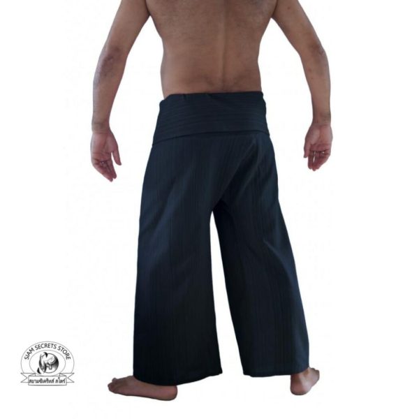 beach wrap pants trousers Yarn dyed Black 3