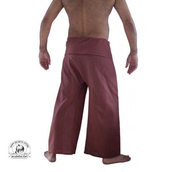 beach wrap pants trousers Yarn dyed brick red 3
