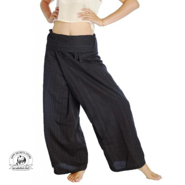 beach wrap pants trousers Yarn dyed brown 1