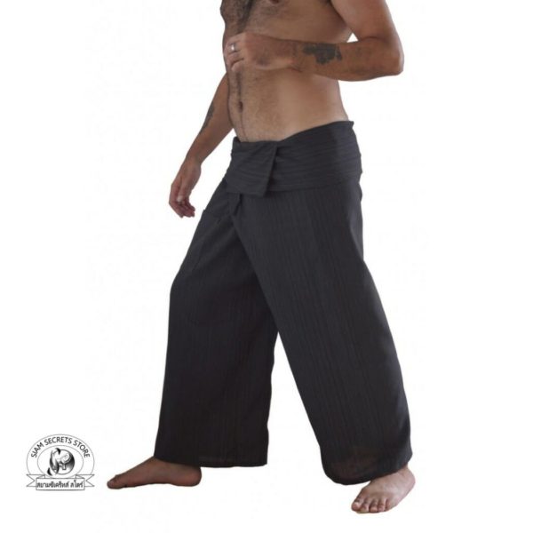 beach wrap pants trousers Yarn dyed brown 2