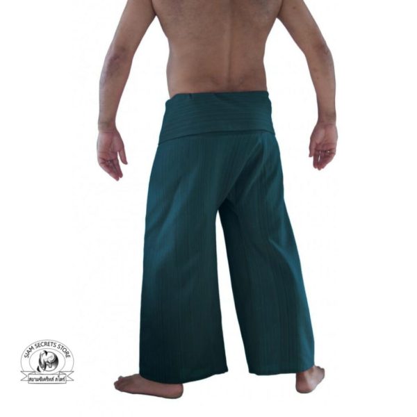 beach wrap pants trousers Yarn dyed green 3
