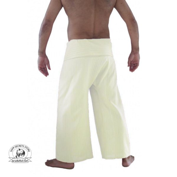 beach wrap pants trousers Yarn dyed white 3