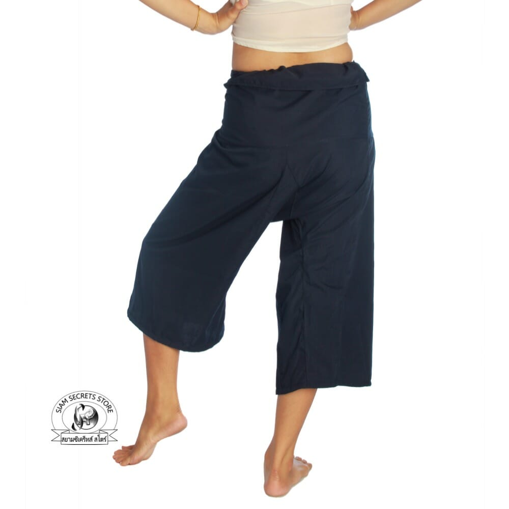 Dark Green Thai Fisherman Pants 3/4 length yoga massage pregnancy pants 