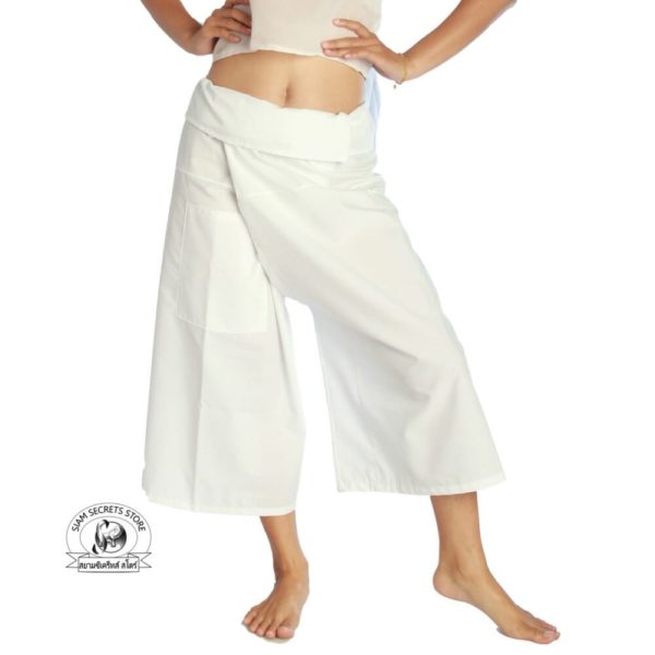 massage pants tai chi pants yoga wrap trousers white fisherman pants capri