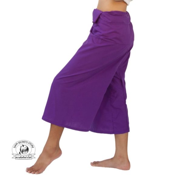 massage pants tai chi pants yoga wrap trousers Purple fisherman pants capri