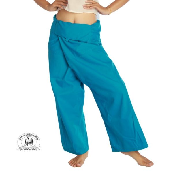 thai fishermans pants Long turqioise front