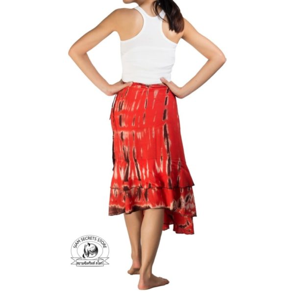 Red Tie Dye Skirt Back