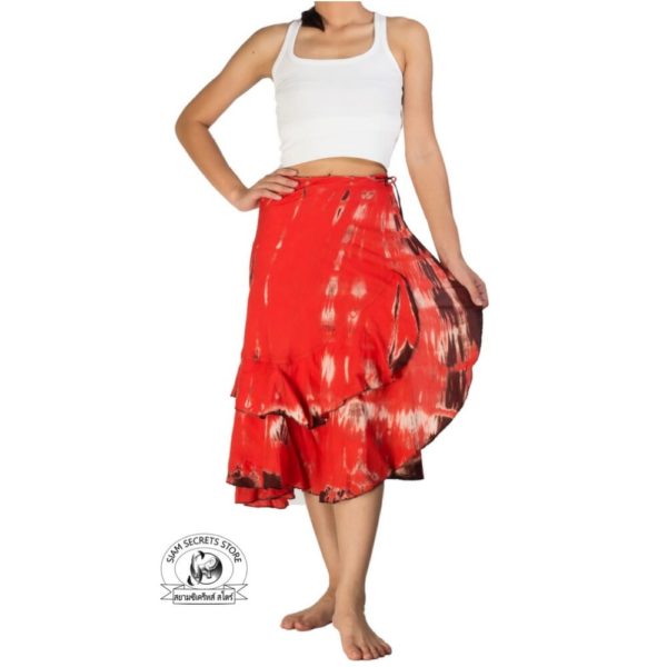 Red Tie Dye Skirt Front