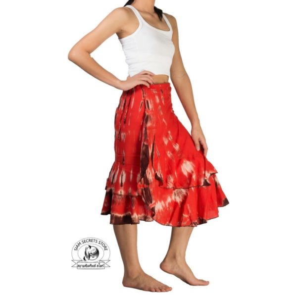 Red Tie Dye Skirt Side