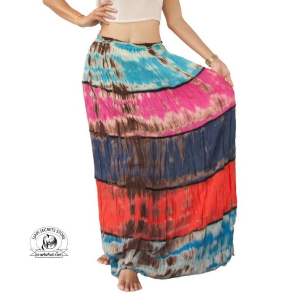 Tie Dye Gypsy Long Skirt Front