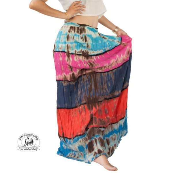 Tie Dye Gypsy Long Skirt Side