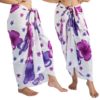 purple floral sarong on white
