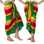 Rainbow striped sarong wrap