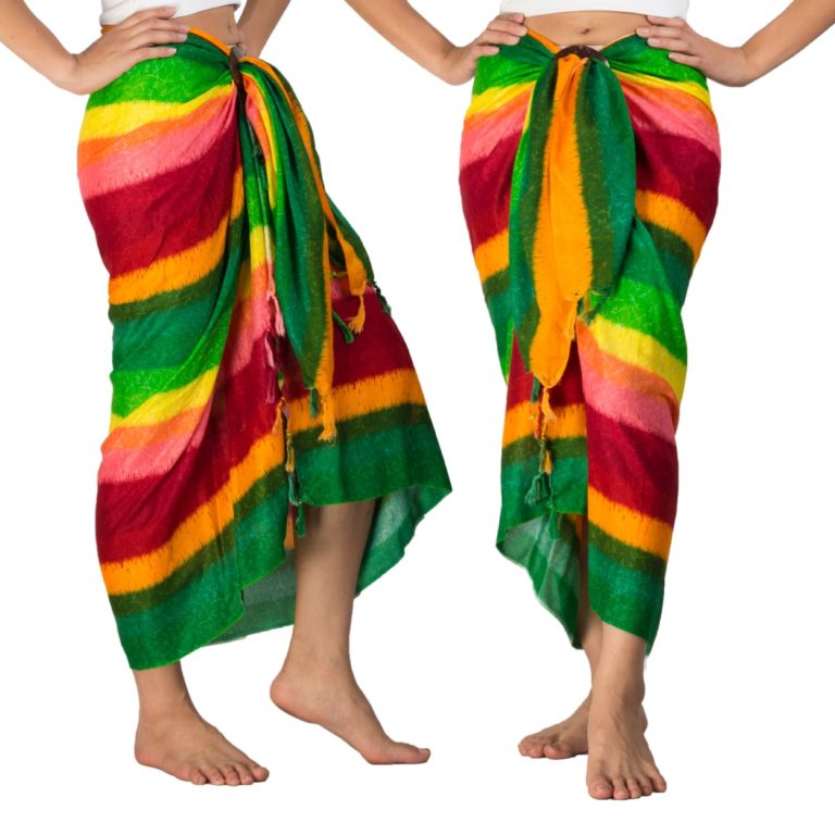 Rainbow striped sarong wrap