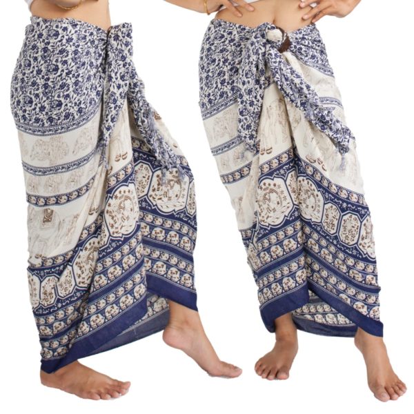 Indigo sarong as a wrap skirt
