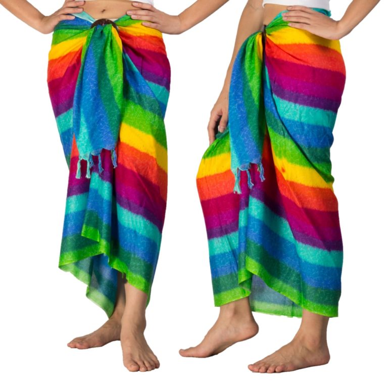 rainbow stripe sarong wrap skirt