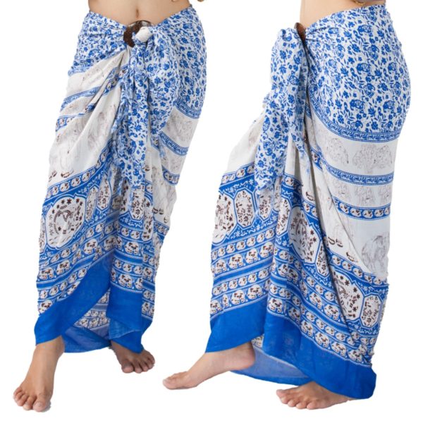 blue elephant sarong unisex beach wrap