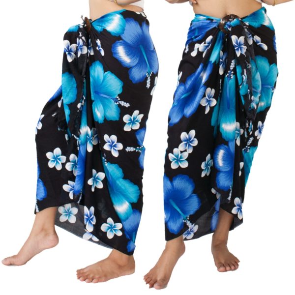floral sarong large blue flowers