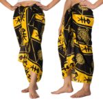 Yellow Batik Style Sarong as a wrap skirt