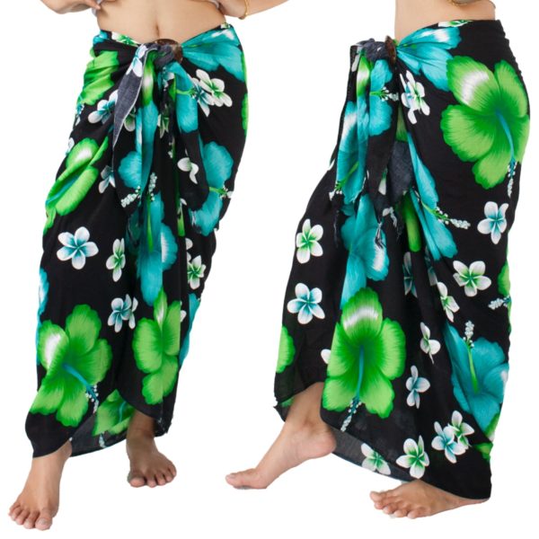 green flower sarong beach wrap