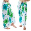 green and white floral sarong wrap skirt