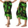black and green batik print sarong