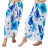 large floral sarong wrap with blue flowers