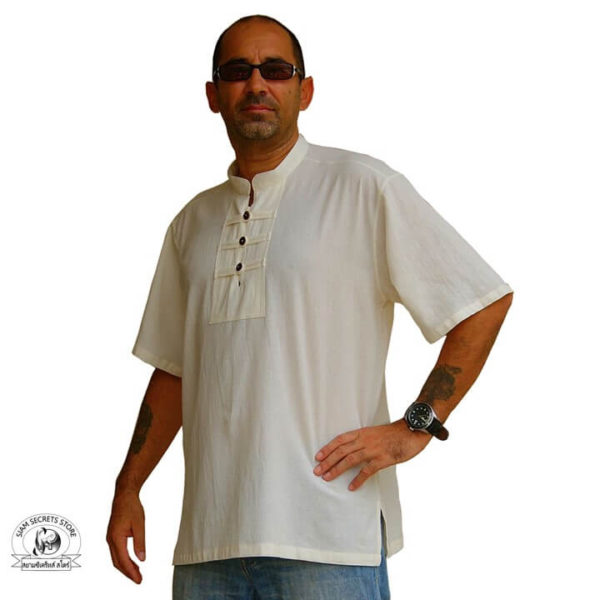Short sleeved Mandarin collar kurta shirt