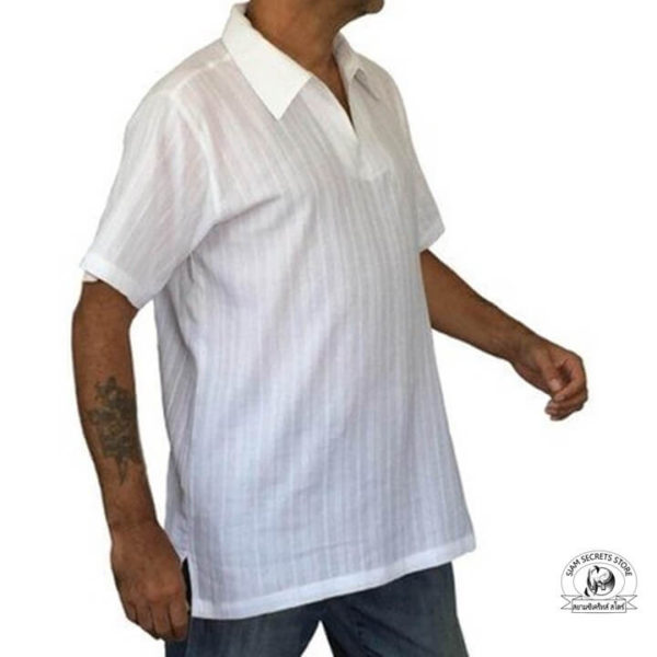 White Collared Kurta Shirt viewed from side