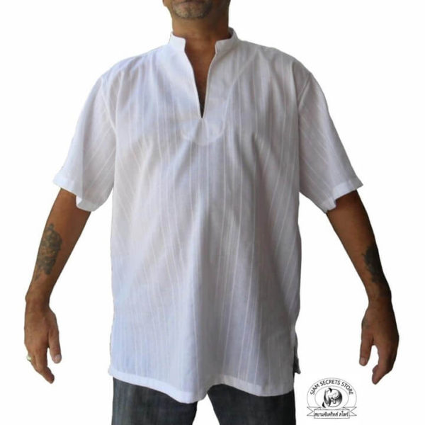 Men's White Kurta Shirt view from the front