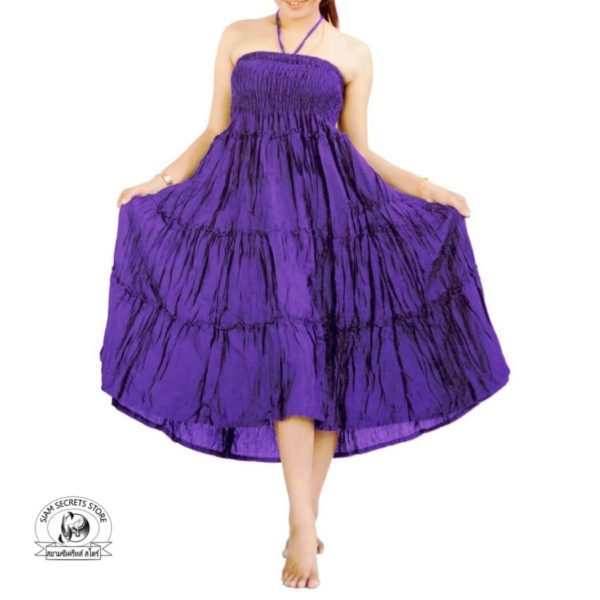Purple halter dress skirt