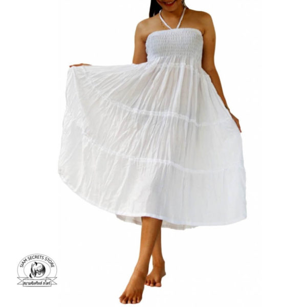 white halter dress skirt