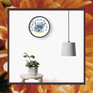 Wall clock with bee image the bee has no time for sorrow