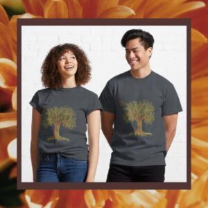 tree of life and bee image t-shirt